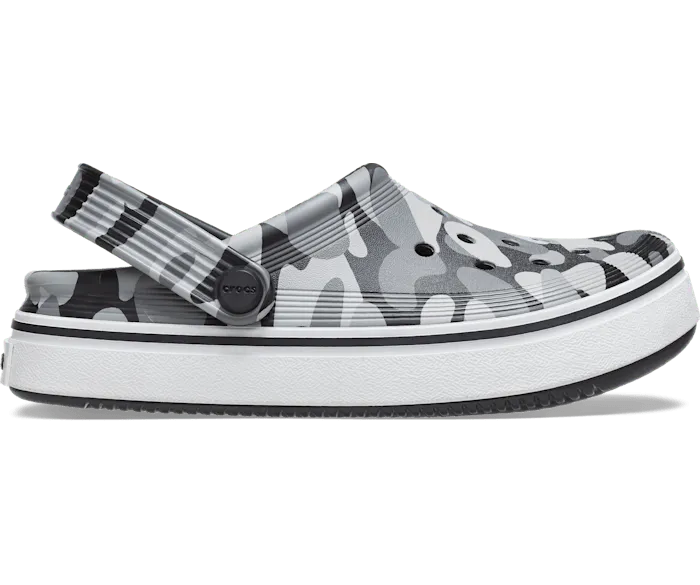 Toddler Off Court Camo Redux Clog Black White Women Crocs Platforms 038 Wedges