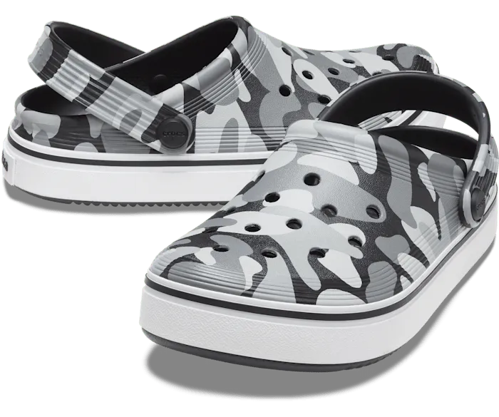 Toddler Off Court Camo Redux Clog Black White Women Crocs Platforms 038 Wedges
