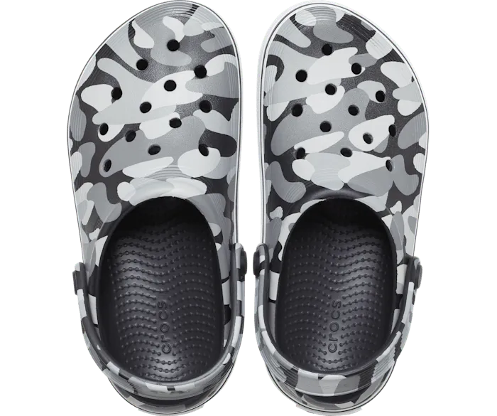 Toddler Off Court Camo Redux Clog Black White Women Crocs Platforms 038 Wedges