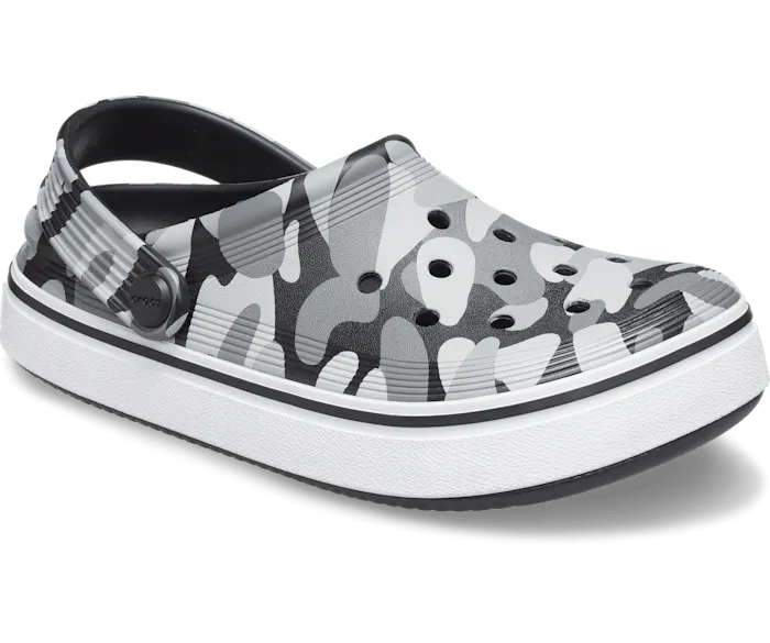 Toddler Off Court Camo Redux Clog Black White Women Crocs Platforms 038 Wedges