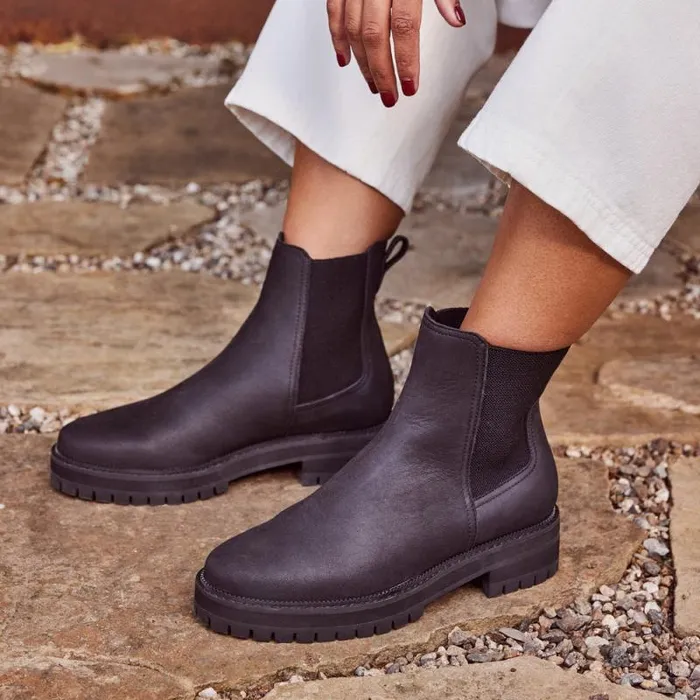 Toms Boots and Booties Bennet Boot Water Resistant All Black Nubuck Leather 8211 Women