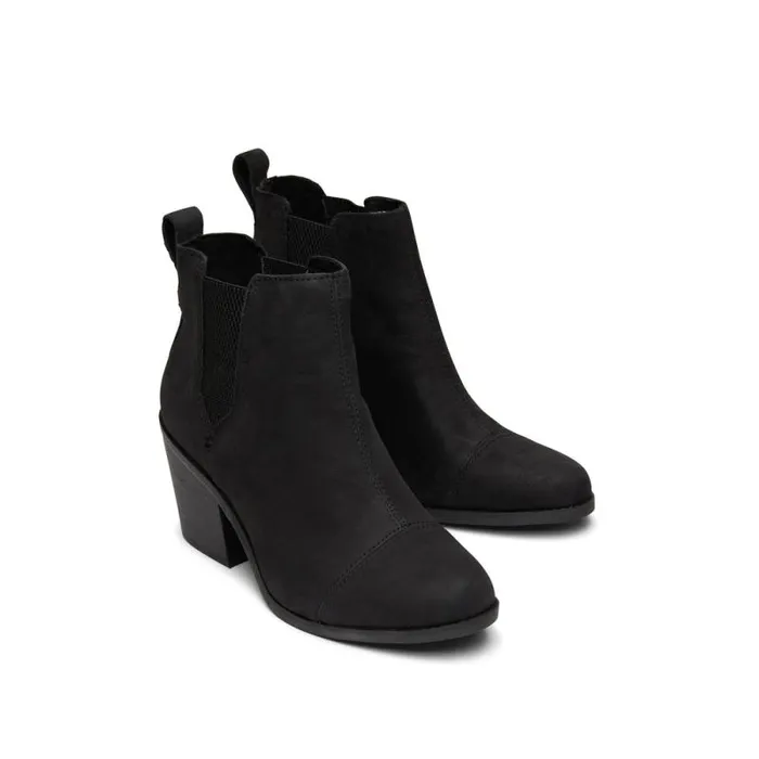 Toms Boots and Booties Everly Heeled Boot Black Leather 8211 Women Toms Boots and Booties Everly Heeled Boot Black Leather 8211 Women