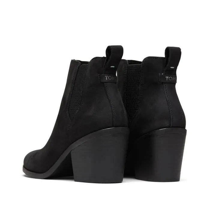 Toms Boots and Booties Everly Heeled Boot Black Leather 8211 Women Toms Boots and Booties Everly Heeled Boot Black Leather 8211 Women