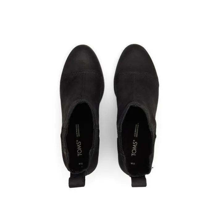 Toms Boots and Booties Everly Heeled Boot Black Leather 8211 Women Toms Boots and Booties Everly Heeled Boot Black Leather 8211 Women