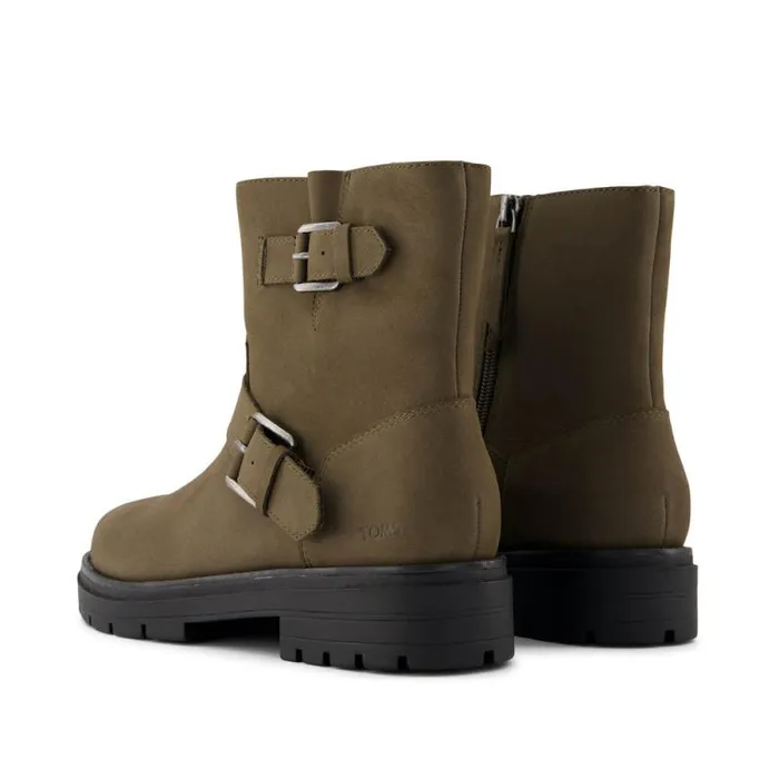Toms Boots and Booties Ionie Moto Boot Canteen Nubuck Leather 8211 Women Toms Boots and Booties Ionie Moto Boot Canteen Nubuck Leather 8211 Women
