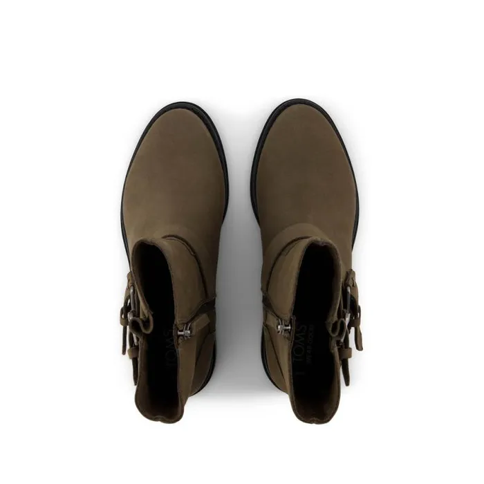 Toms Boots and Booties Ionie Moto Boot Canteen Nubuck Leather 8211 Women Toms Boots and Booties Ionie Moto Boot Canteen Nubuck Leather 8211 Women
