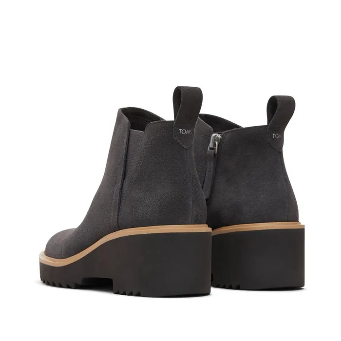 Toms Boots and Booties Maude Wedge Boot Forged Iron Suede 8211 Women Toms Boots and Booties Maude Wedge Boot Forged Iron Suede 8211 Women