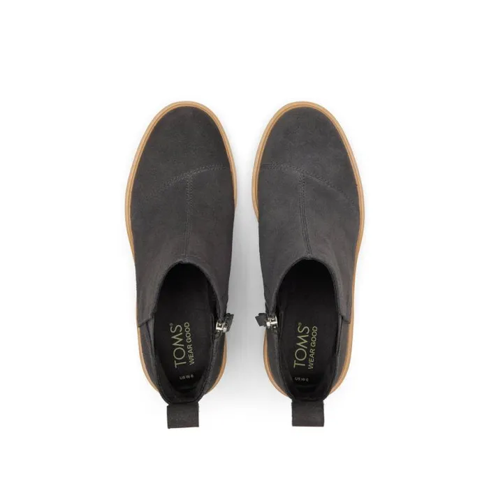 Toms Boots and Booties Maude Wedge Boot Forged Iron Suede 8211 Women Toms Boots and Booties Maude Wedge Boot Forged Iron Suede 8211 Women