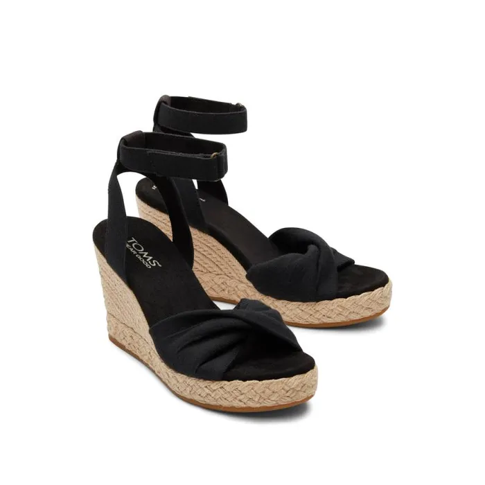 Toms Espadrilles Marisela Wedge Sandal Black Slubby Woven 8211 Women