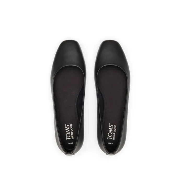 Toms Flats and Loafers Briella Flat Black Leather 8211 Women Toms Flats and Loafers Briella Flat Black Leather 8211 Women