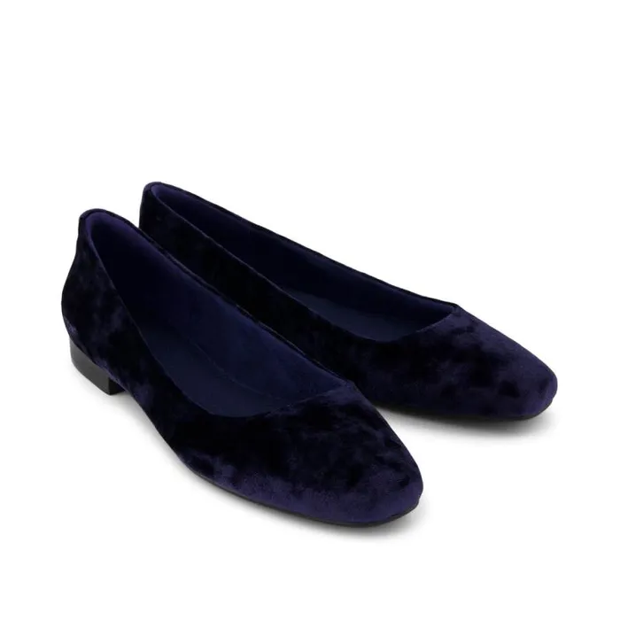 Toms Flats and Loafers Briella Flat Navy Crushed Velvet 8211 Women
