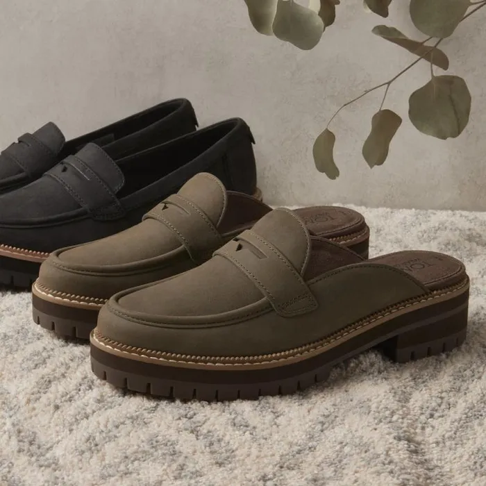 Toms Flats and Loafers Cara Mule Loafer Canteen Green 8211 Women