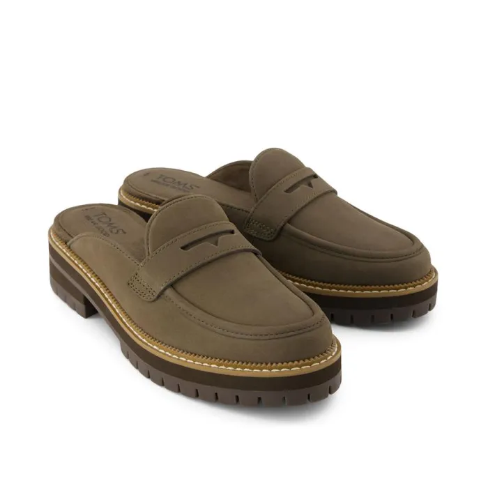 Toms Flats and Loafers Cara Mule Loafer Canteen Green 8211 Women