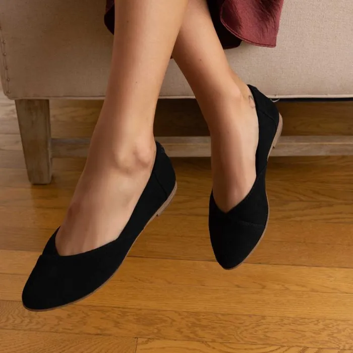 Toms Flats and Loafers Jutti Neat Flat Black Suede 8211 Women