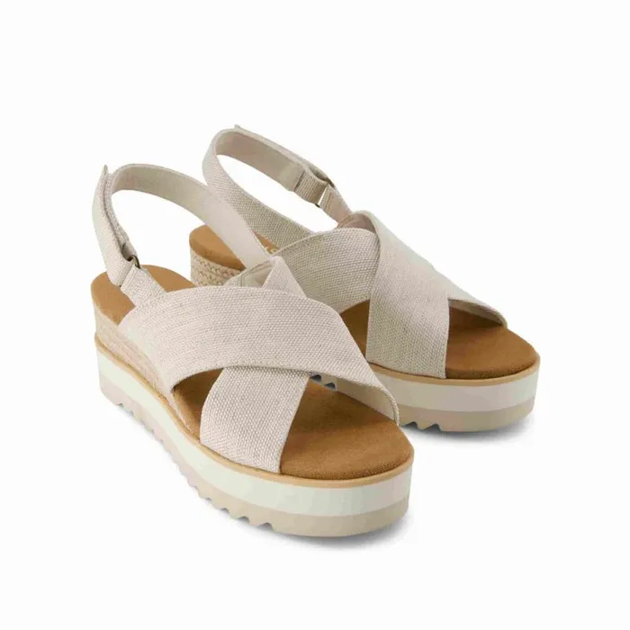 Toms Heels and Wedges Diana Crossover Wedge Sandal Natural 8211 Women