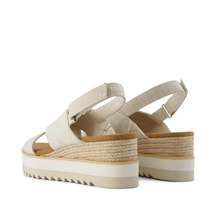 Toms Heels and Wedges Diana Crossover Wedge Sandal Natural 8211 Women