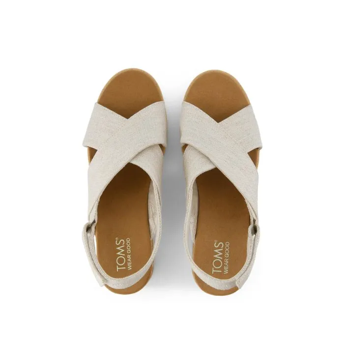 Toms Heels and Wedges Diana Crossover Wedge Sandal Natural 8211 Women