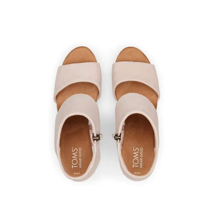 Toms Heels and Wedges Majorca Cork Platform Sandal Pink Suede 8211 Women Toms Heels and Wedges Majorca Cork Platform Sandal Pink Suede 8211 Women