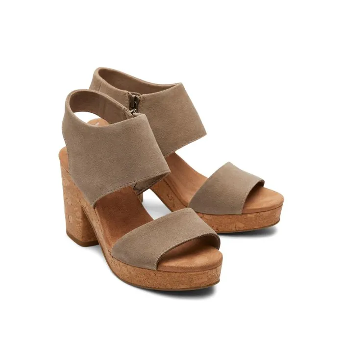Toms Heels and Wedges Majorca Rope Platform Sandal Suede Dune 8211 Women Toms Heels and Wedges Majorca Rope Platform Sandal Suede Dune 8211 Women