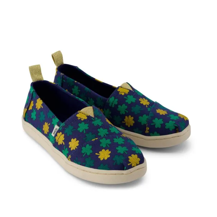 Toms TOMS Classics Alpargata Kids Shoe Lucky Shimmer Clovers 8211 KidsWomen Toms TOMS Classics Alpargata Kids Shoe Lucky Shimmer Clovers 8211 KidsWomen