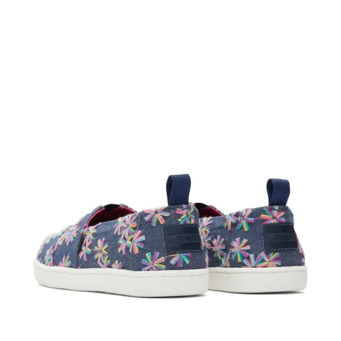 Toms TOMS Classics Alpargata Kids Shoe Navy Embroidered Floral 8211 KidsWomen Toms TOMS Classics Alpargata Kids Shoe Navy Embroidered Floral 8211 KidsWomen