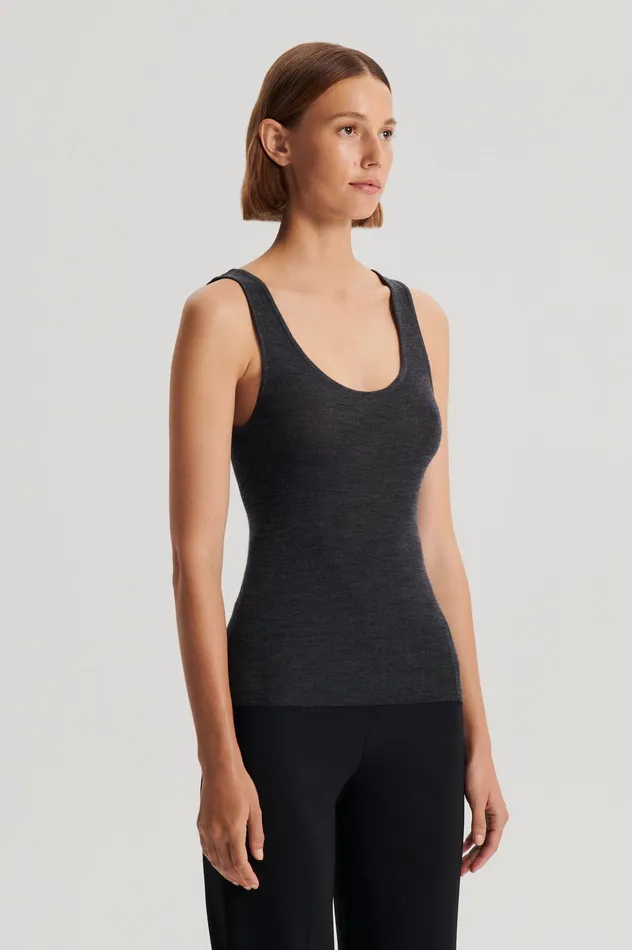 Tops BABYWOOL SINGLET CHARCOAL ALL Scanlan Theodore Women Tops BABYWOOL SINGLET CHARCOAL ALL Scanlan Theodore Women