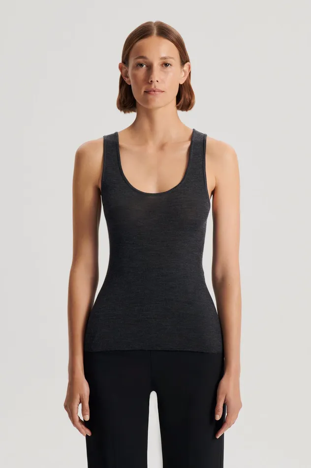 Tops BABYWOOL SINGLET CHARCOAL ALL Scanlan Theodore Women Tops BABYWOOL SINGLET CHARCOAL ALL Scanlan Theodore Women