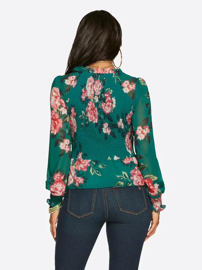 Tops Clothing Jessica Simpson Averie Top In Cosmic Rosettes