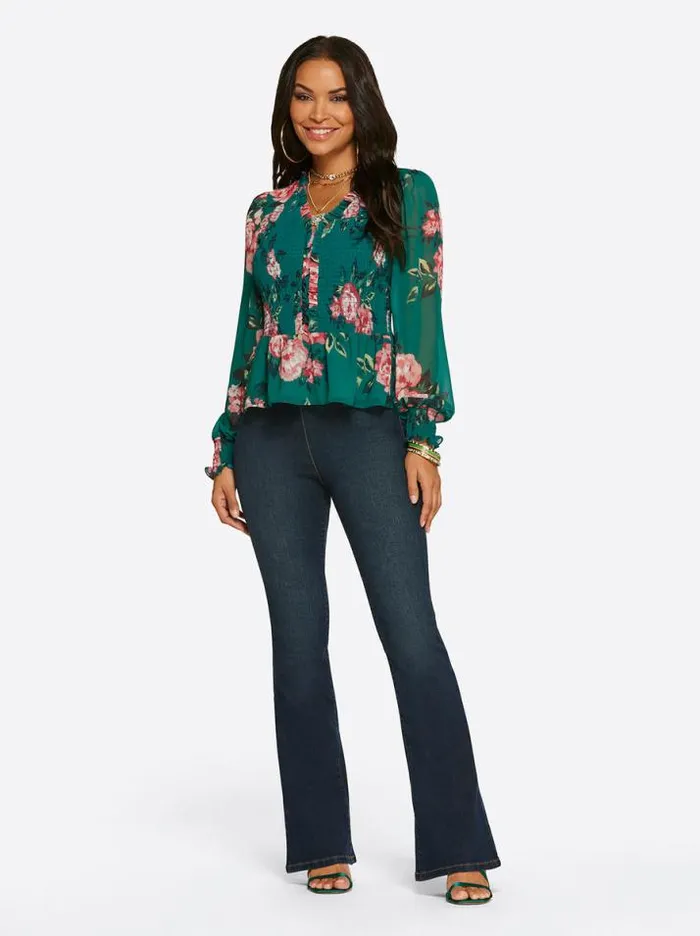 Tops Clothing Jessica Simpson Averie Top In Cosmic Rosettes