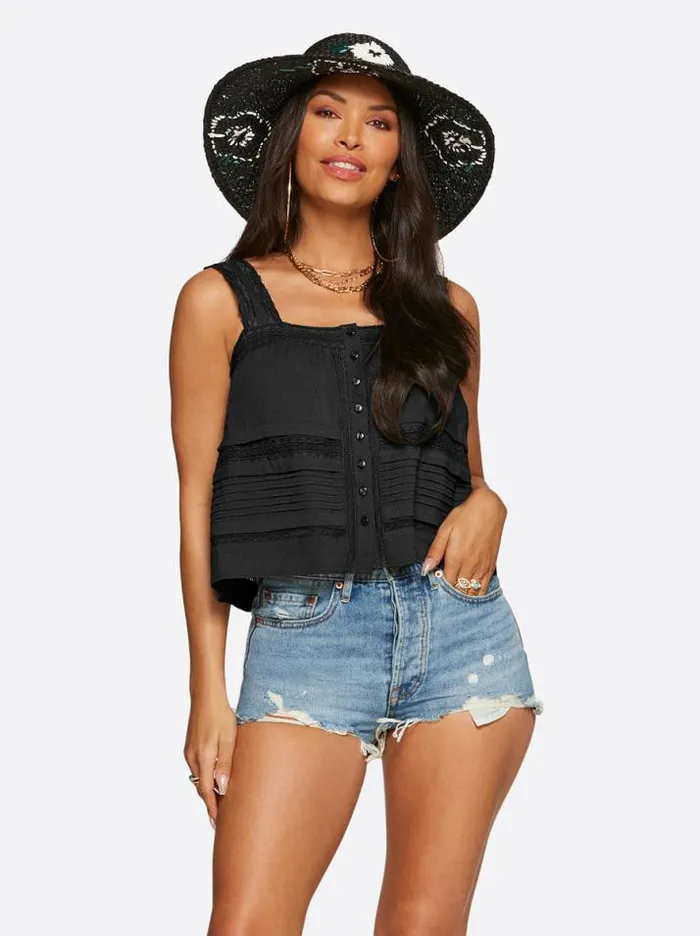 Tops Clothing Jessica Simpson Delilah Cami In Black