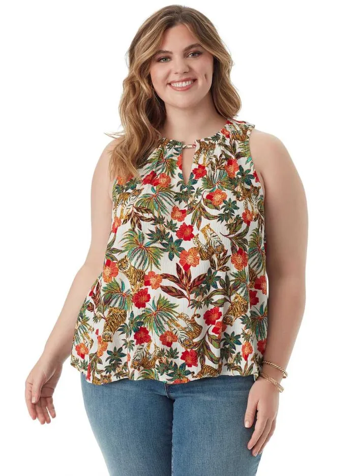 Tops Clothing Jessica Simpson Dorris Tank In Jungle Parade