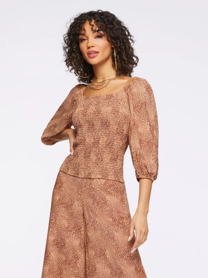 Tops Clothing Jessica Simpson Katiya Top In Winding Leopard