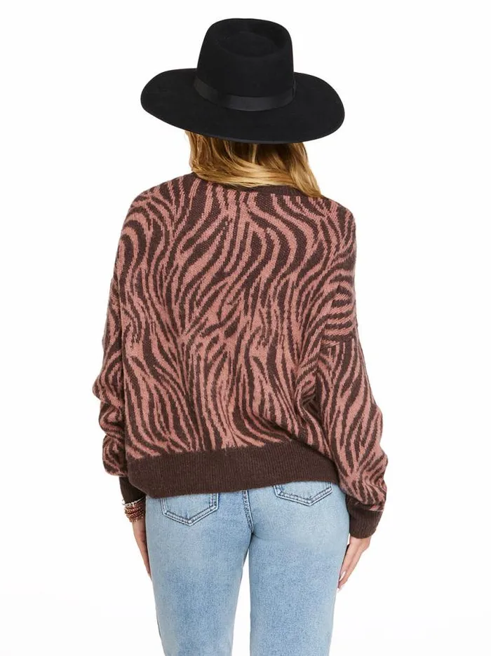 Tops Clothing Jessica Simpson Kenna Sweater In Tinted Zebra