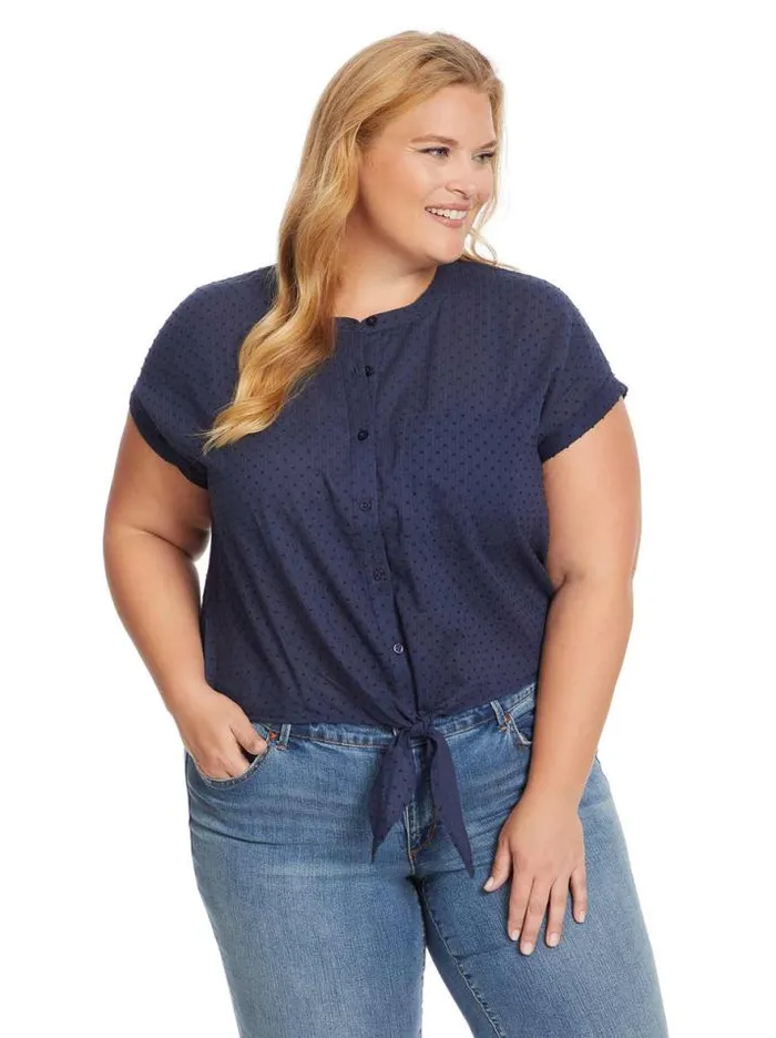 Tops Clothing Jessica Simpson Louelle Blouse In Dress Blues