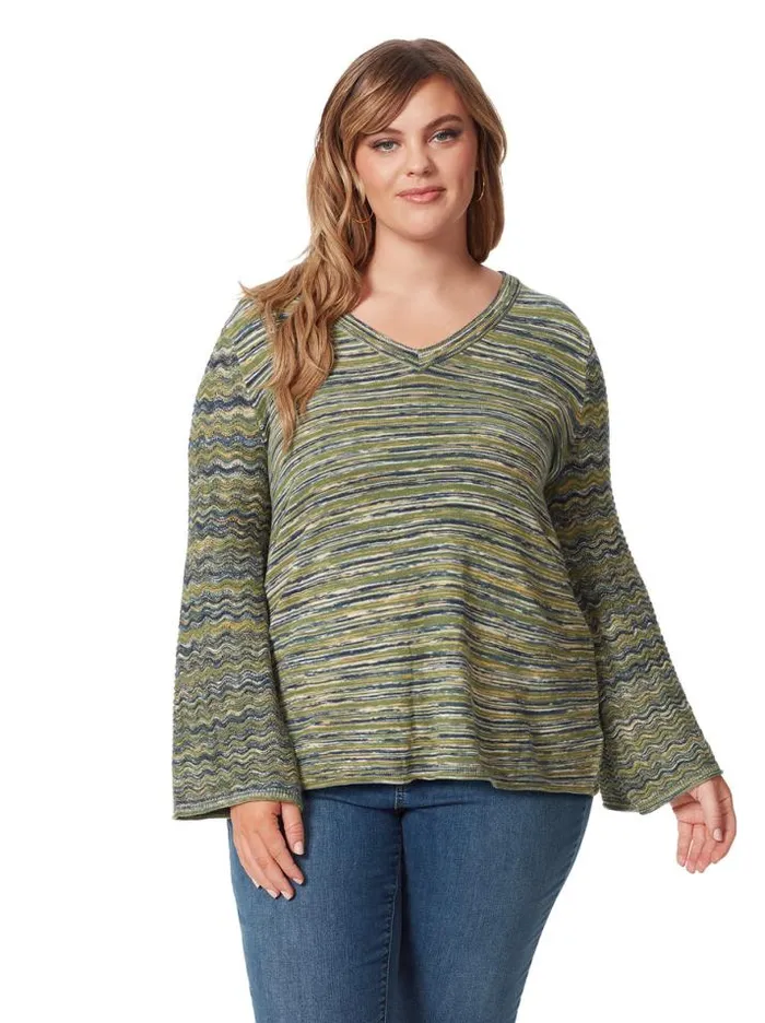 Tops Clothing Jessica Simpson Marietta Top In Navy Multi Stripe