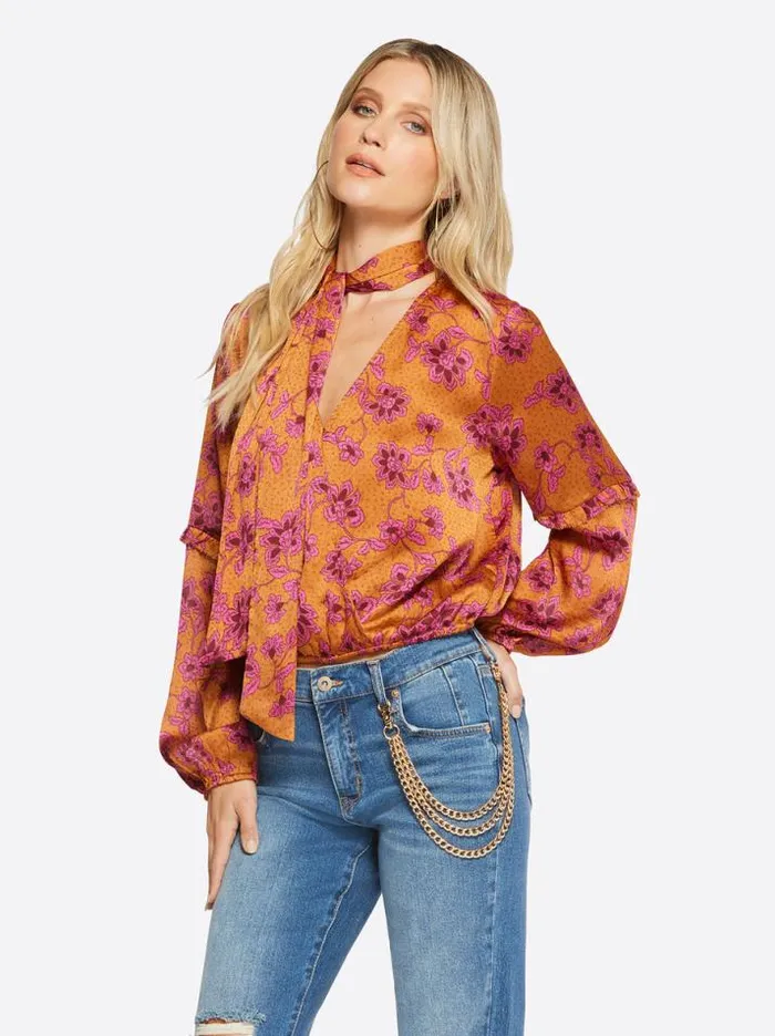 Tops Clothing Jessica Simpson Marisol Top In Botanical Pebbles
