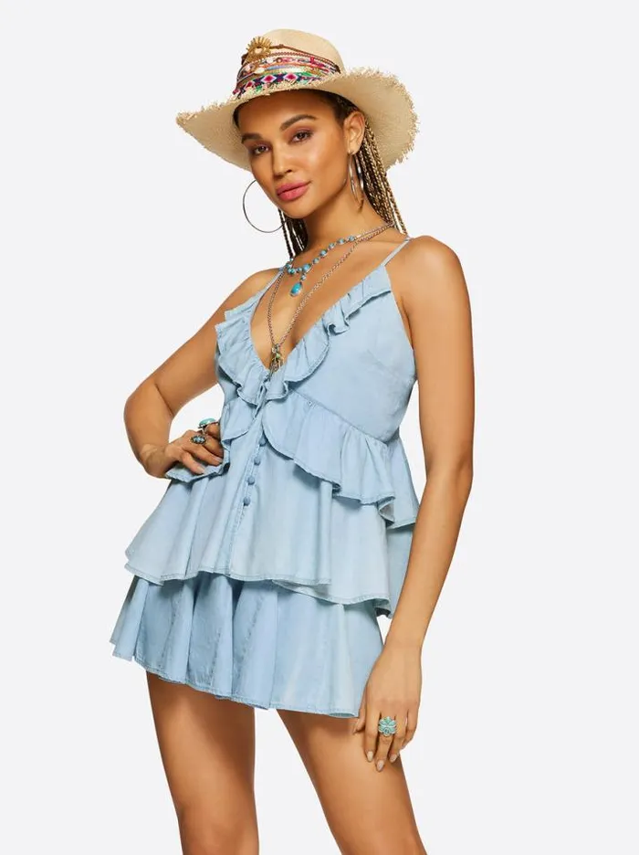 Tops Clothing Jessica Simpson Zoey Cami In Daydream