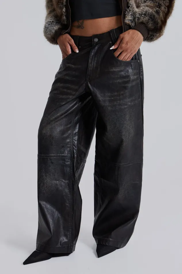Tops Jaded London Women Shop Ash Faux Leather Colossus Trousers