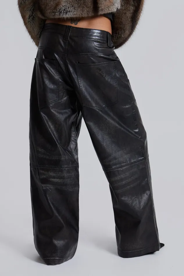 Tops Jaded London Women Shop Ash Faux Leather Colossus Trousers