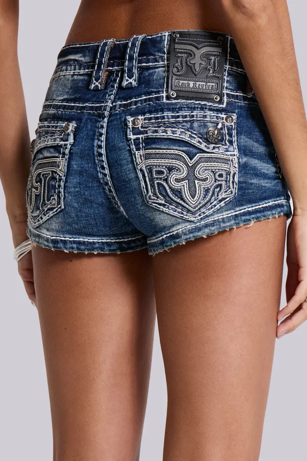 Tops Jaded London Women Shop Rock Revival Denim Mini Shorts