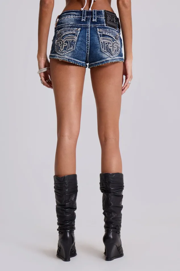 Tops Jaded London Women Shop Rock Revival Denim Mini Shorts