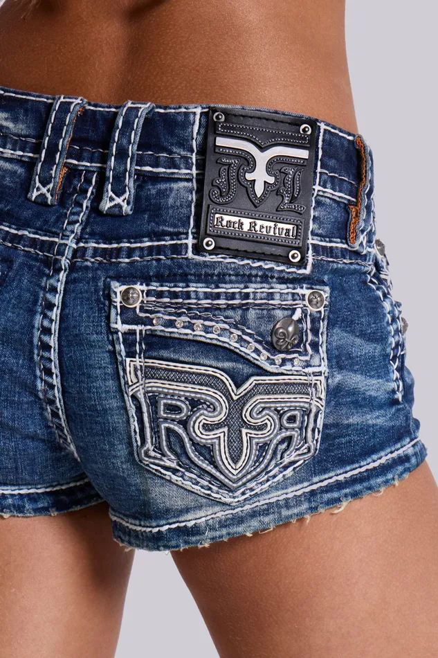 Tops Jaded London Women Shop Rock Revival Denim Mini Shorts