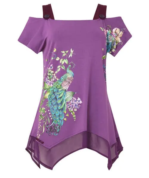 Tops Tunics and Blouses Apparel Perfect Peacock Jersey Top Purple Joebrowns Tops Tunics and Blouses Apparel Perfect Peacock Jersey Top Purple Joebrowns
