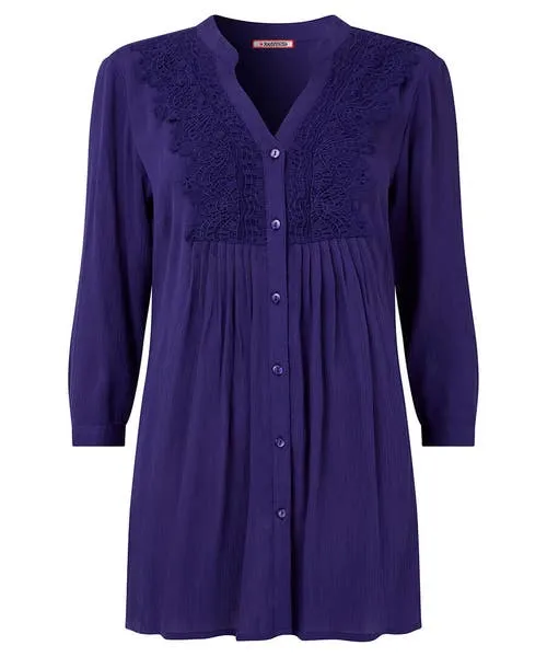 Tops Tunics and Blouses Joebrowns Apparel Lovely Lace Trim Blouse Deep Purple