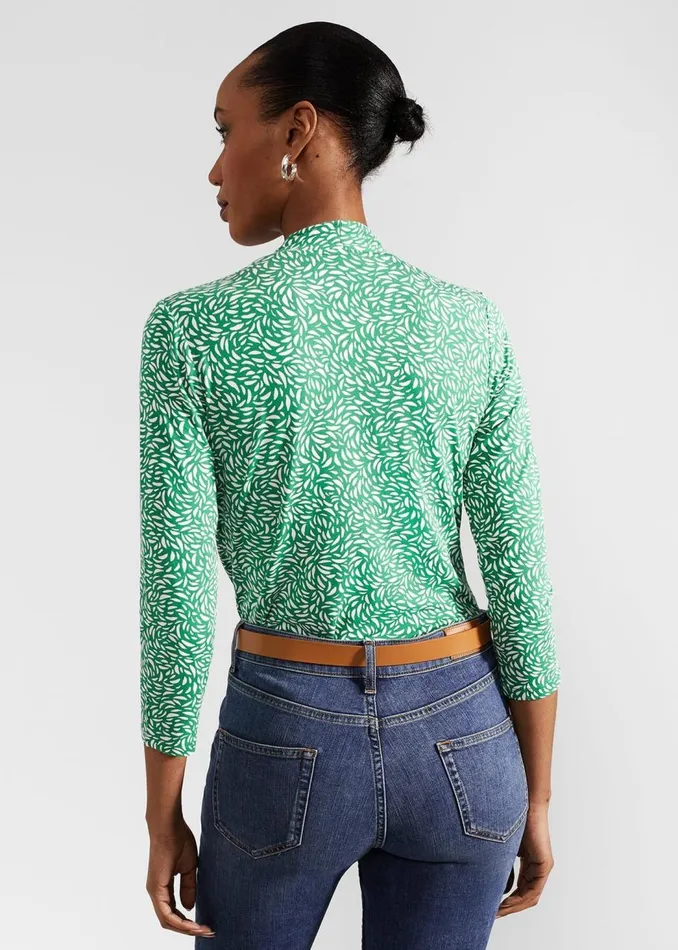 Tops Women HOBBS Aimee Printed Top Green Ivory