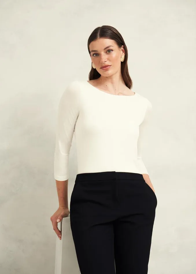 Tops Women HOBBS Sonya Plain Top Hobbs Ivory