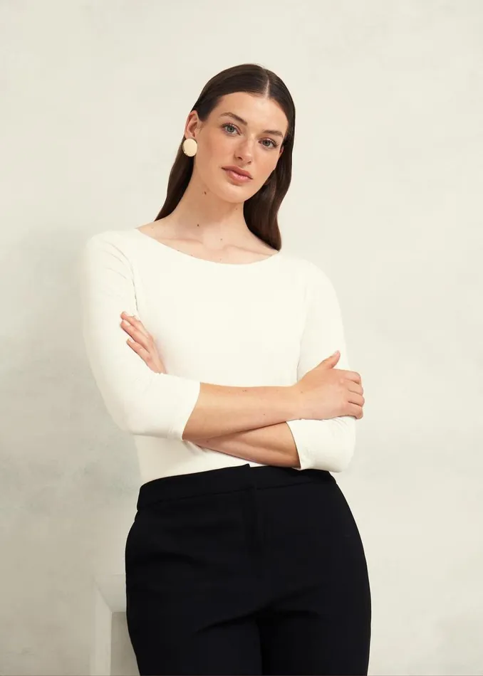 Tops Women HOBBS Sonya Plain Top Hobbs Ivory