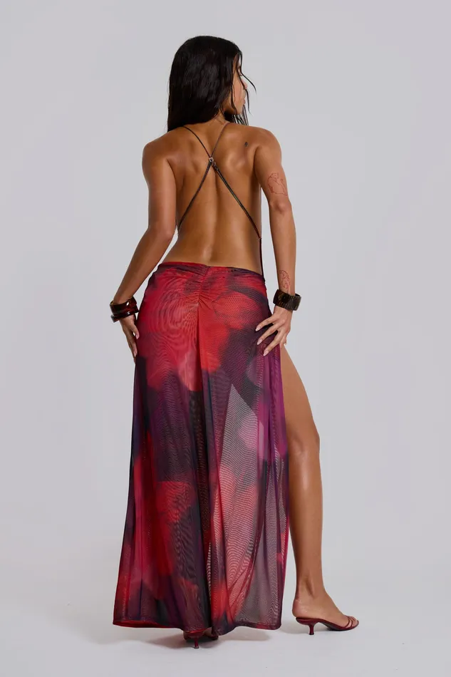 Tops Women Sedona Red Floral Maxi Dress Jaded London