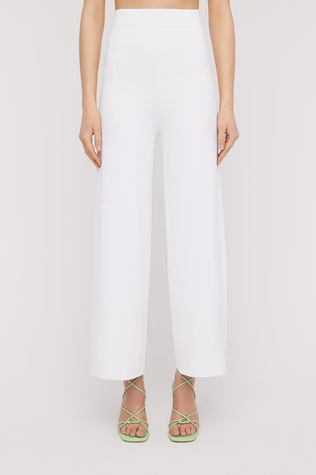 Trousers MICRO CREPE CROP TROUSER 18 WHITE 8211 Scanlan Theodore Women Trousers MICRO CREPE CROP TROUSER 18 WHITE 8211 Scanlan Theodore Women