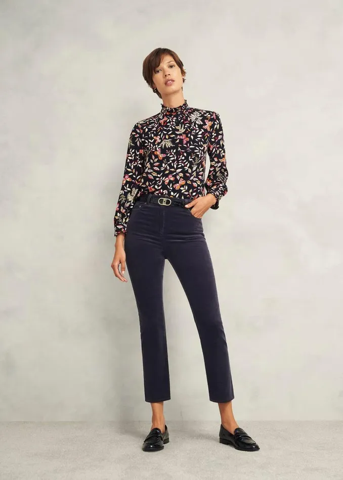 Trousers Women HOBBS Hampstead Cord Trouser Navy